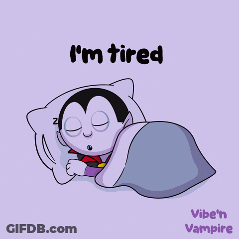 Vampire Sleeping Saying I'm Tired GIF
