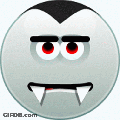 Vampire Smiley Face With Red Eyes GIF