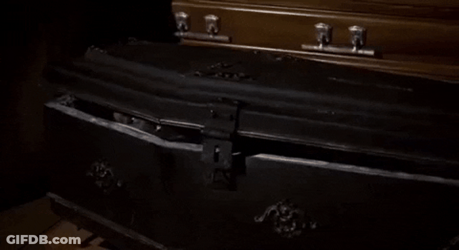 Vampire Waking Up From Coffin GIF