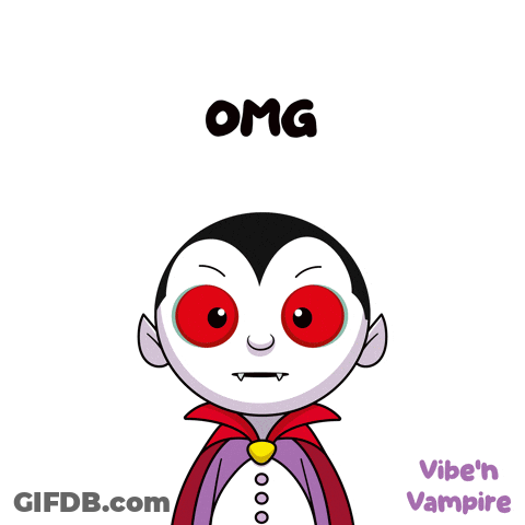Vampire With Red Eyes Saying Omg GIF