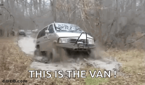Van Driving Down Dirt Road GIF