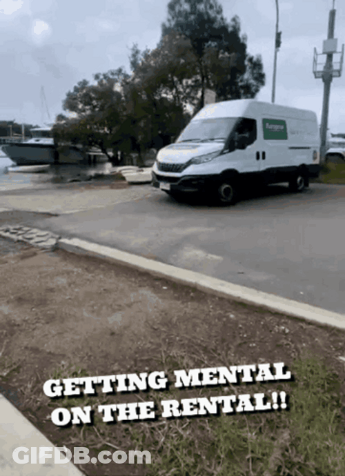 Van Getting Mental On The Rental GIF