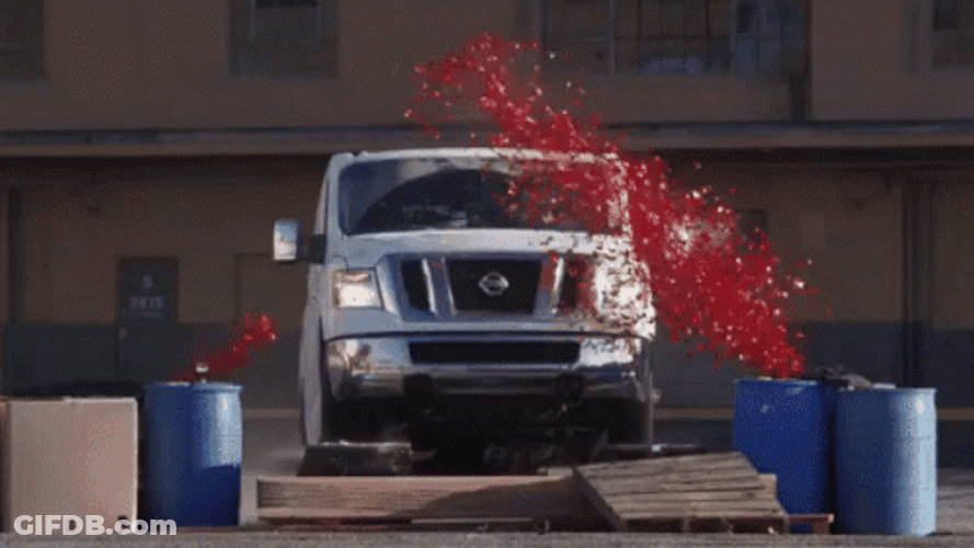 Van Welcomed With Red Confetti GIF
