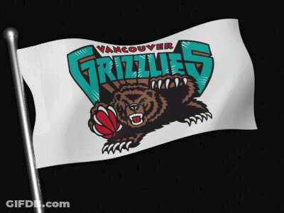 Vancouver Grizzlies Flag Flying In Wind GIF