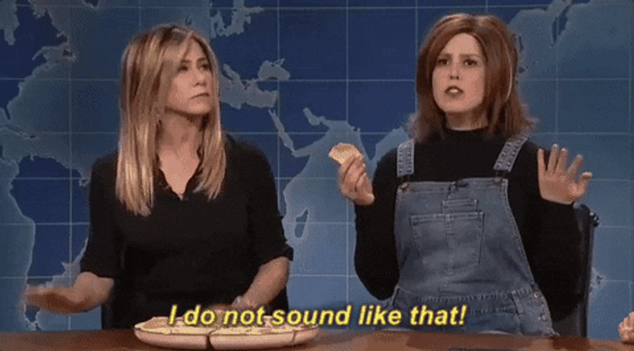 Vanessa Bayer Telling Jennifer Not Like This Sound GIF