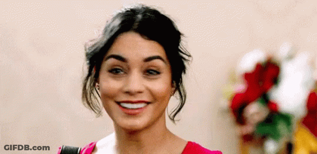 Vanessa Hudgens Reacting With Big Smile GIF