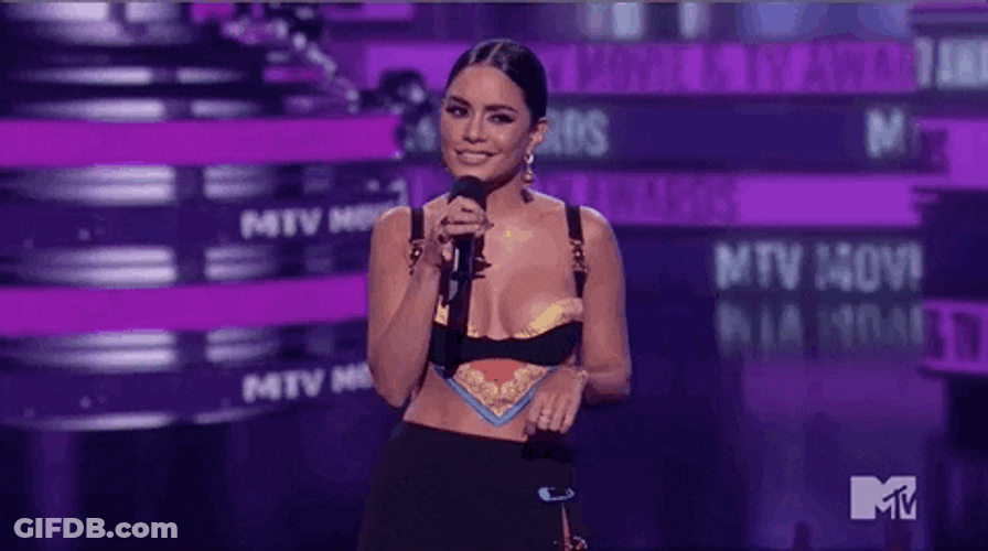 Vanessa Hudgens Shrug MTV Awards GIF