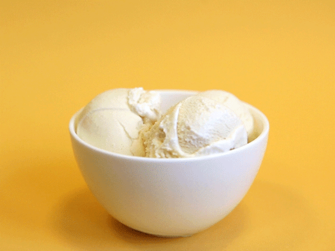 Vanilla Ice Cream Sundae Bowl GIF