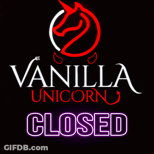 Vanilla Unicorn Closed Sign GIF