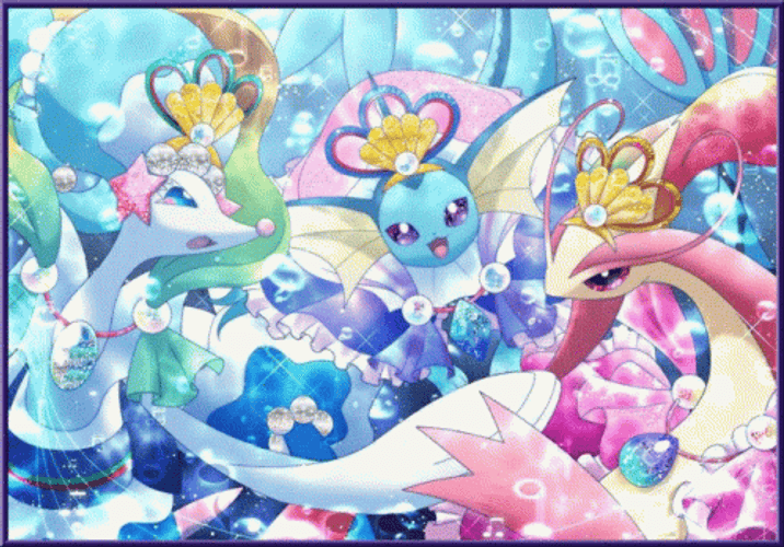 Vaporeon With Milotic Pokemon GIF