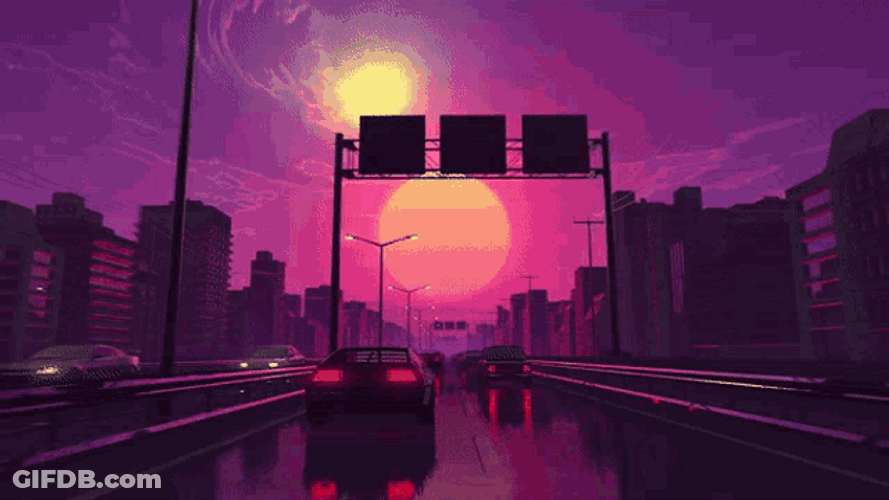 Vaporwave 80S City GIF