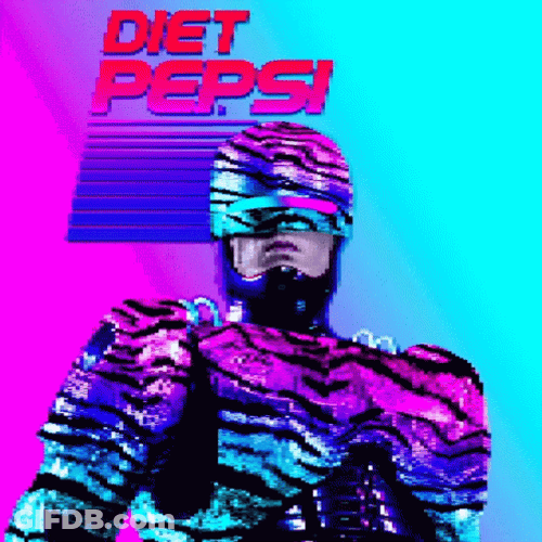 Vaporwave Diet Pepsi Robocop GIF
