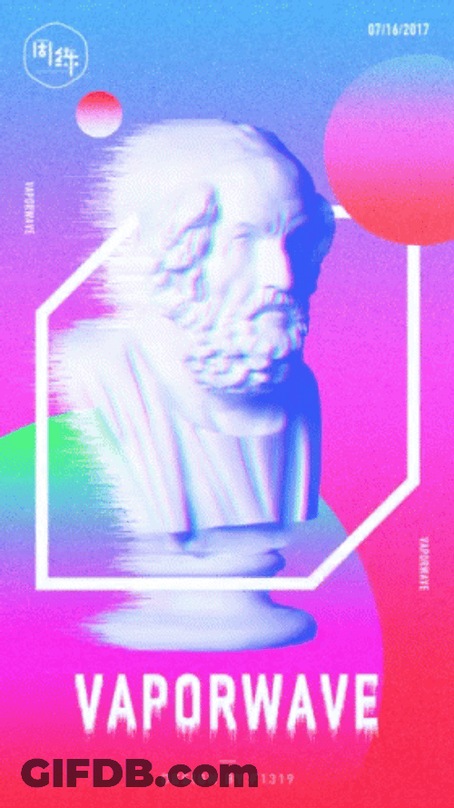 Vaporwave Error Statue GIF