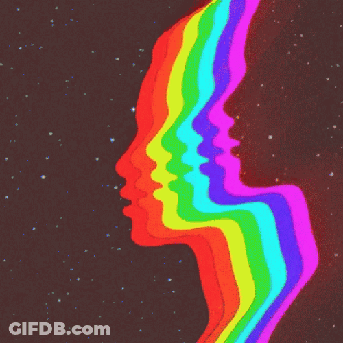 Vaporwave Face Rainbow Galaxy GIF