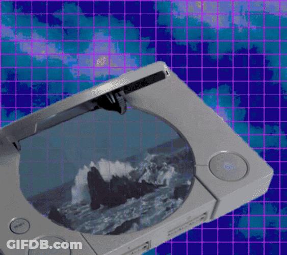 Vaporwave Game Console Waves GIF