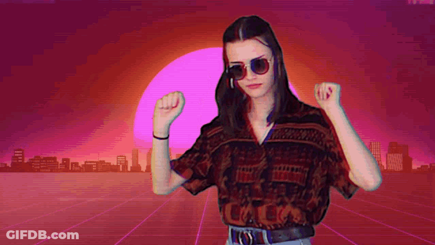 Vaporwave Model Dancing GIF