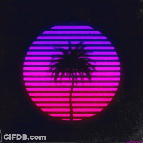 Vaporwave Moon Stripes GIF