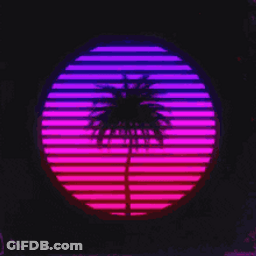 Vaporwave Palm Tree Retro Style GIF