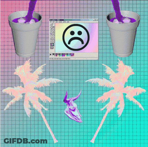 Vaporwave Sad Emoji GIF