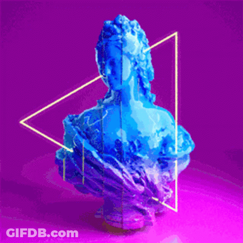 Vaporwave Split Sculpture GIF