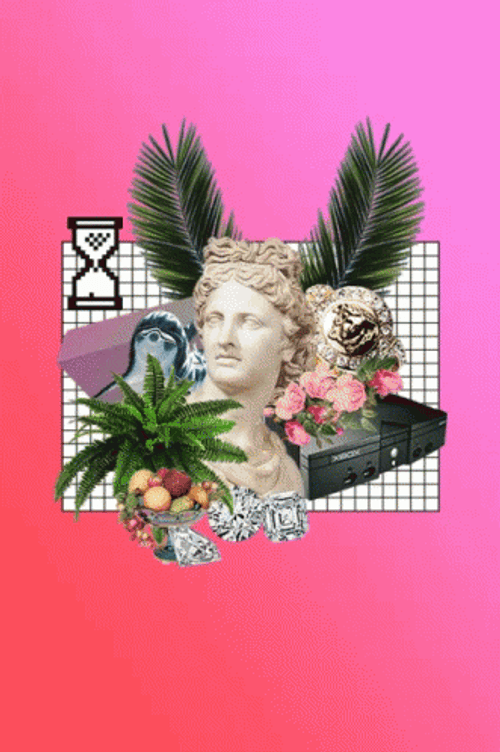 Vaporwave Time Hourglass GIF