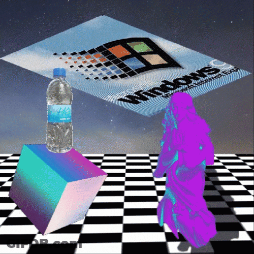 Vaporwave Windows OS Water GIF