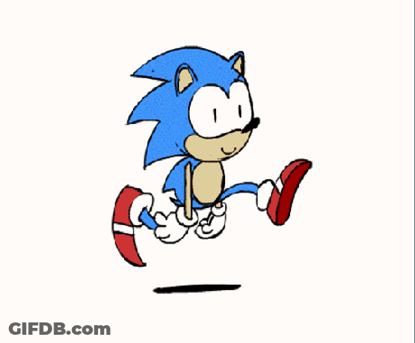 Various Running Sanic Art Styles GIF