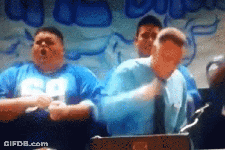 Varsity Blues Coach Kilmer Punching Air GIF