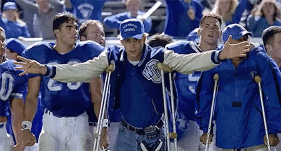 Varsity Blues Lance Harbor Arms Wide Open GIF