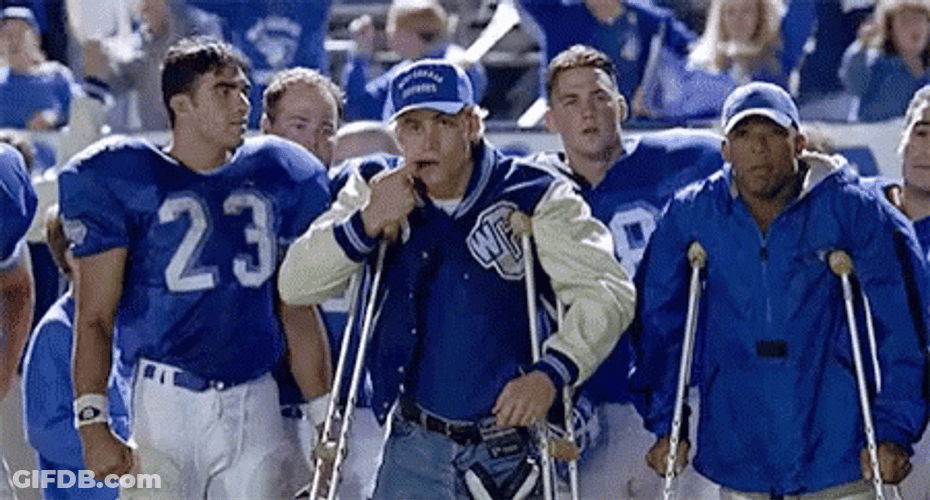 Varsity Blues Lance Harbor Making Hand Signals GIF