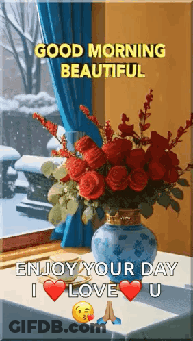 Vase Of Red Roses GIF