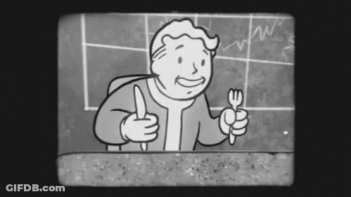 Vault Boy Holding Knife And Fork GIF