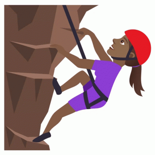 Vector Art Woman Mountain Climbers In Puprle GIF