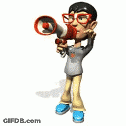 Vector Man Shouts On Megaphone GIF