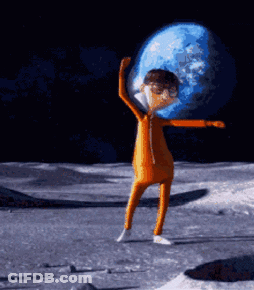 Vector Oh Yeah Dancing In Moon With Butt Slap GIF