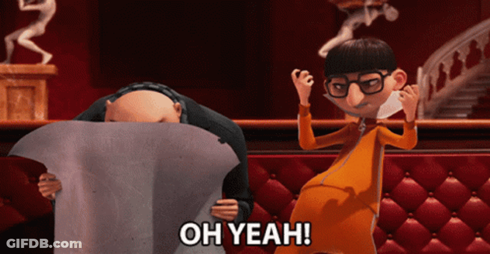 Vector Oh Yeah With Gru Hiding In Newspaper GIF