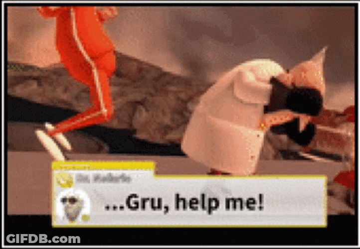 Vector Perkins Despicable Me Gru, Help Me! GIF
