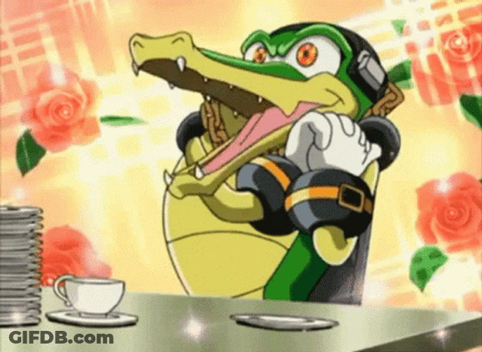 Vector The Crocodile Coffee Time Admiring Someone GIF