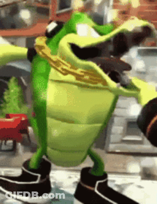 Vector The Crocodile DJ Surprised Reaction GIF