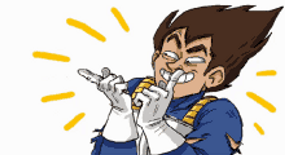 Vegeta Cartoon Finger Guns GIF