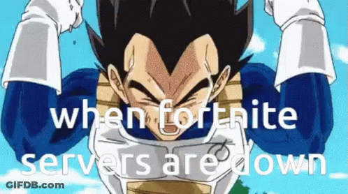 Vegeta From Dragon Ball Z Is Holding His Hands Up In The Air While Playing Fortnite . GIF