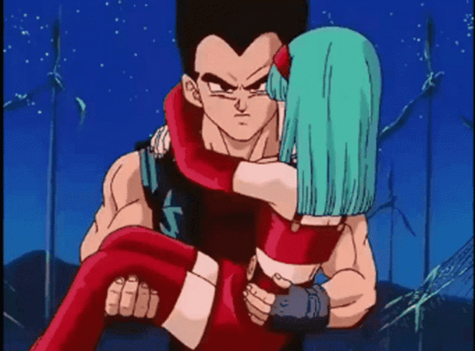 Vegeta Lifting Bulma GIF