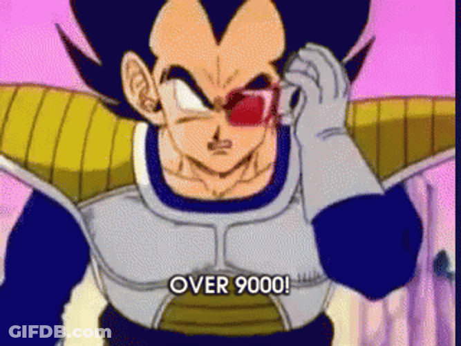 Vegeta Over 9000 Crushing His Scouter GIF