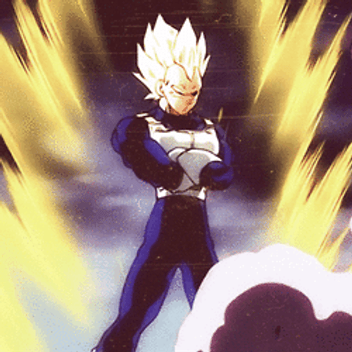 Vegeta Power Up Super Saiyan GIF