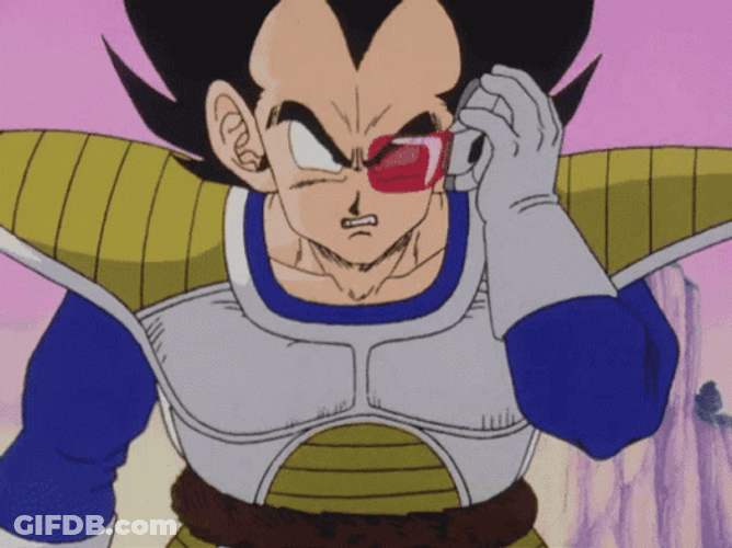 Vegeta Removes Scouter It's Over 9000 Dollars GIF