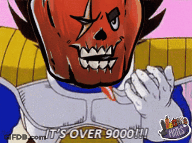 Vegeta With Pumpkin Mask It's Over 9000 GIF