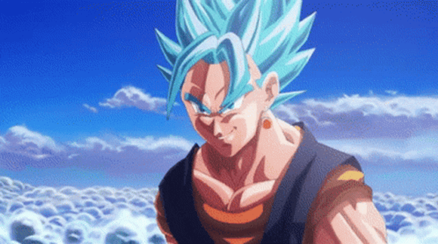 Vegito Super Saiyan In Clouds GIF