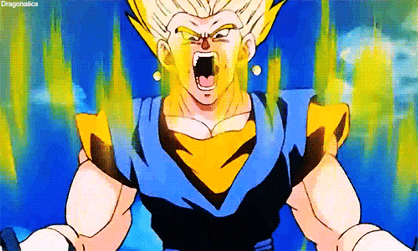 Vegito Super Saiyan Scream GIF