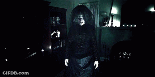 Veiled Woman Ghost Glowing Hands GIF
