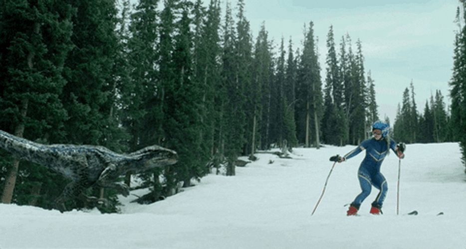Velociraptor Fearsome Reputation Woman And Snow GIF